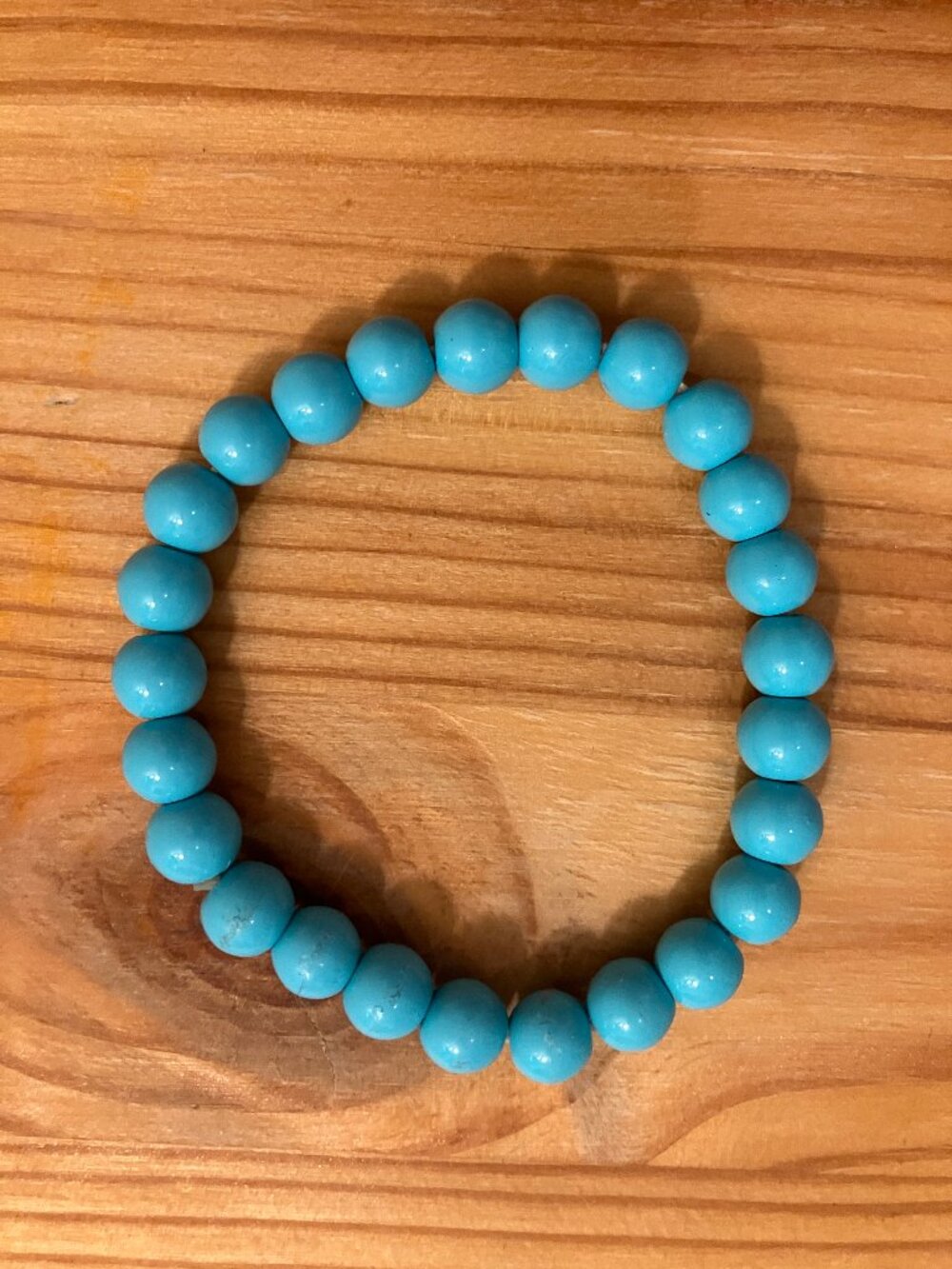 Blue Turquoise stone bead stretch round blacelet 6mm-12mm